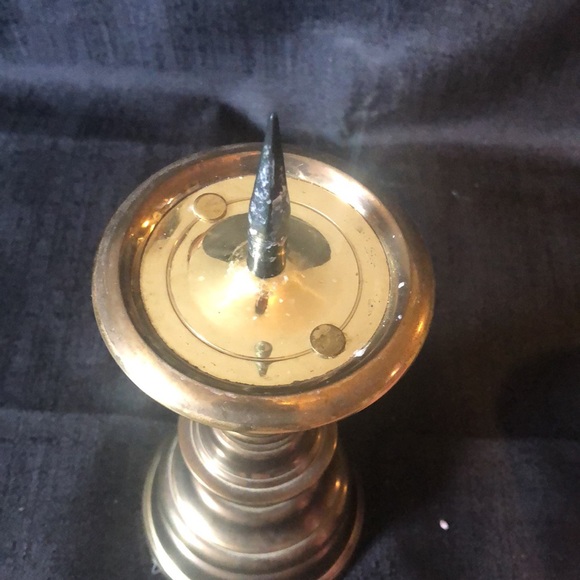 Baldwin brass large candle holder; vintage pillar candle 8” high - Picture 5 of 5